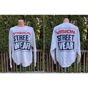 Size XL 80s Vision Street Wear Crew Neck Sweat Shirt Vintage 1987 Rare